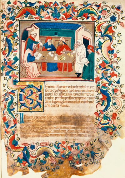 Banking, Veneto-Bolognese School (miniatyr) (se även 60916-7 & 60919) av Italian School