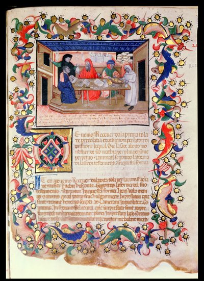 Banking, Veneto-Bolognese School (miniatyr) (se även 60917-19) av Italian School