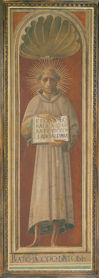 Välsignade Jacopone da Todi (tempera på panel) av Italian School