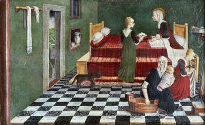 Jungfruns födelse (fack av en predella), Veneto, c.1480 av Italian School