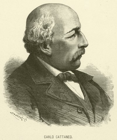 Carlo Cattaneo (gravyr) av Italian School