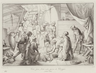 Carlo Zeno skadades i Chioggia-kriget av Italian School