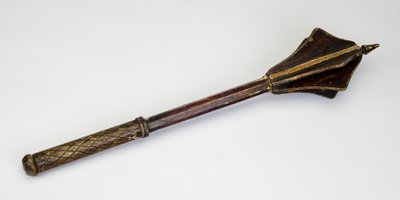 Ceremoniell Mace, förmodligen för "Giuco del Ponte" (trä och färg) av Italian School