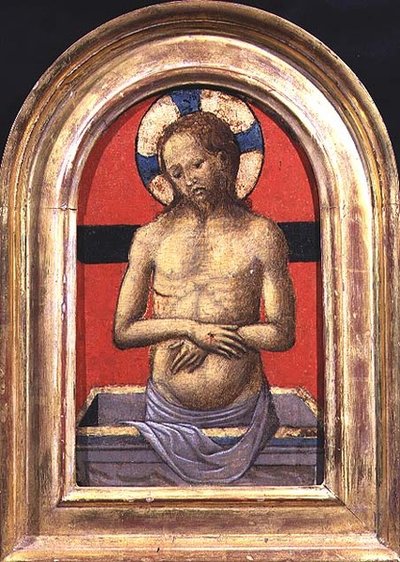 Kristus, mitten av en triptyk (panel) (se även 74615 och 74617) av Italian School