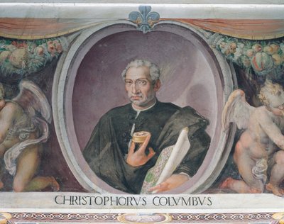 Christopher Columbus, i Sala del Mappmondo av Italian School