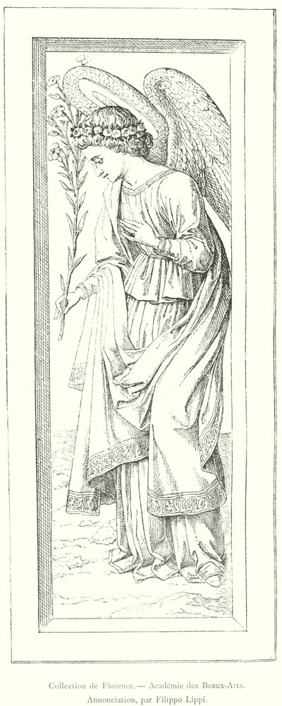 Samling av Florens, Academy of Fine Arts, Annunciation, av Filippo Lippi (gravyr) av Italian School