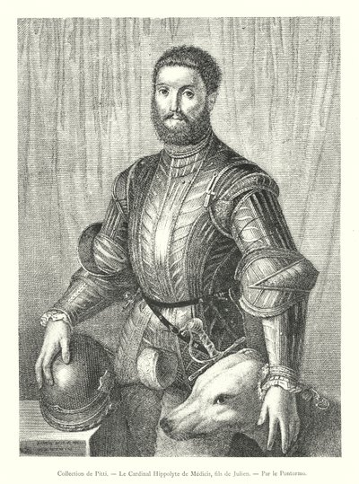 Samling av Pitti, kardinal Hippolyte de Medici, son till Julien, Av Pontormo (gravyr) av Italian School