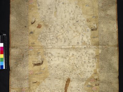Cotton Roll XIII, 44 Italiens provins modern plats (vellum) av Italian School