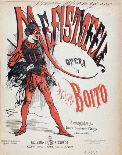 Omslag till partitur av Mefistofele-operan av Arrigo (Enrico) Boito av Italian School