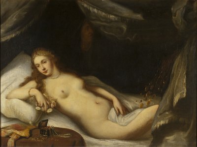 Danaë och guldduschen av Italian School