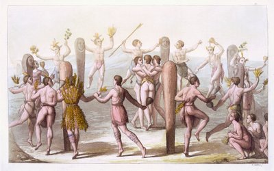 Danser av de infödda invånarna i Virginia, c.1820 av Italian School