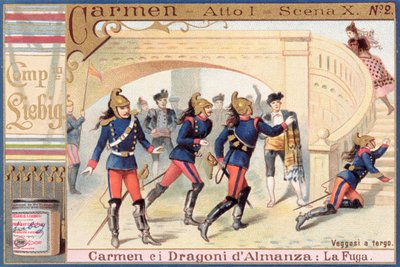 Dekoration för akt I, scen i av Carmen av Georges Bizet (1840-1875) av Italian School