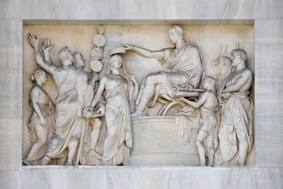 Detalj av fredsbågen, Milano, Italien (marmor) av Italian School