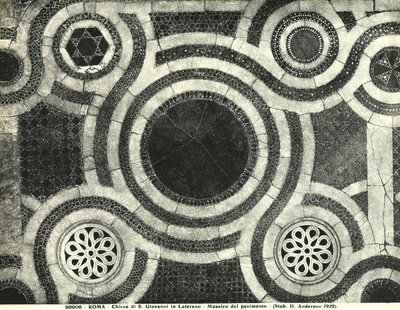 Detalj av golvet i basilikan San Giovanni i Laterano, Rom (mosaik) av Italian School