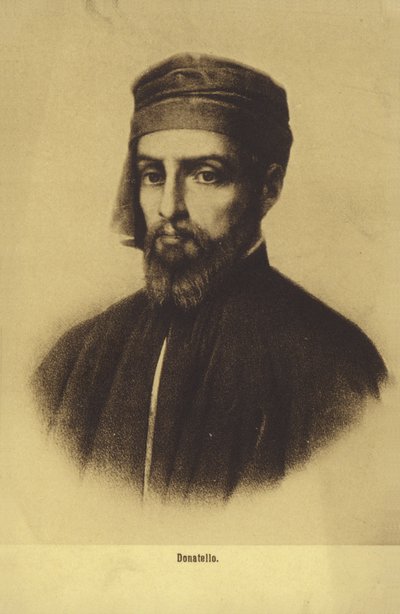 Donatello, italiensk målare och skulptör (litografi) av Italian School