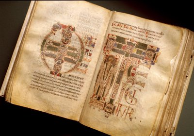 Dubbelsida av ett liturgiskt manuskript från 1000-talet. (Ms.B 8, folii 170v. 171r.) Från Sant
