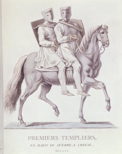 Tidiga monterade tempelriddare i stridsklänning, 1783 av Italian School
