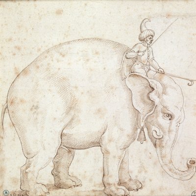 Elefanten Hanno och hans Mahout av Italian School