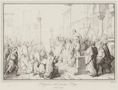 Val av den första dogen, 697 (gravyr) av Italian School