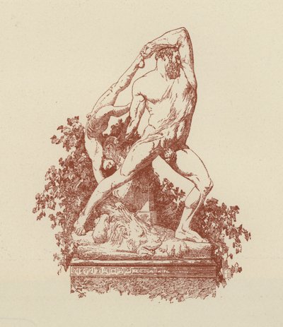 Herkules och Lica av Canova (litografi) av Italian School