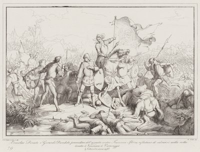 Ermolao Donato och Gerardo Dandolo övervakare av armén mot Francesco Sforza ... (gravyr) av Italian School