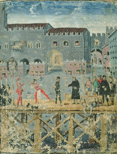 Avrättning i Ferrara, från Book of the Condemned by Justice av Italian School