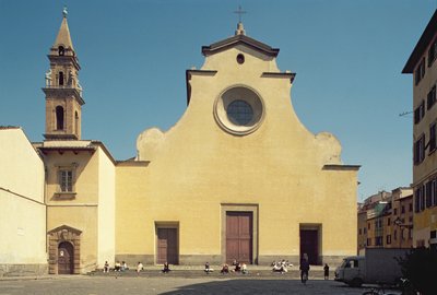 Fasad av Santo Spirito av Italian School