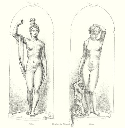 Figuriner du Piedestal, Pallas, Venus (gravyr) av Italian School