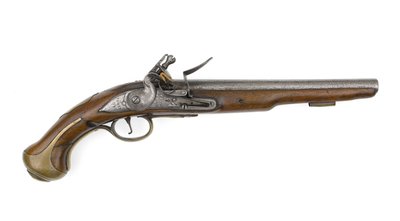 Flintlock .579 tums pistol som ägs av överste Charles Churchill av Italian School