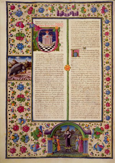 Fol.92v Öppning till profeten Amos bok, från Borso d