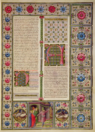 Fol.99r Öppning till profeten Naums bok, från Borso d