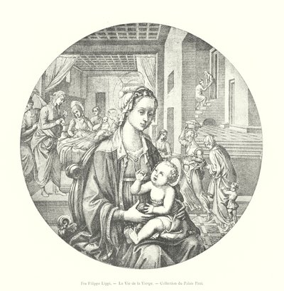 Fra Filippo Lippi, Jungfruns liv, Pitti Palace Collection (gravyr) av Italian School