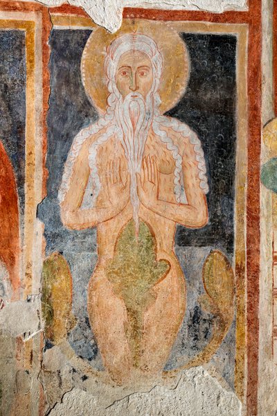 Fresko - Sankt Onofrius eremiten av Italian School