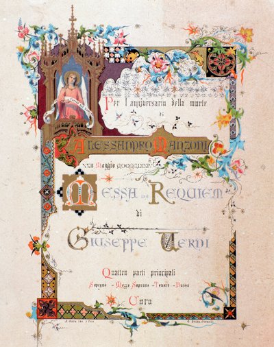 Frontispice av Verdis Requiem, 1874 av Italian School
