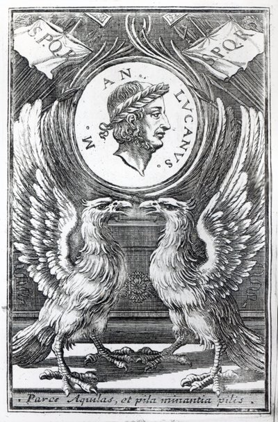 Frontispice to Lucans Pharsalia av Marcus Annaeus Lucanus, upplaga publicerad 1663 av Italian School