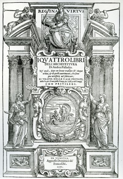 Frontispice till fyra böcker om arkitektur av Andrea Palladio, 1570 av Italian School
