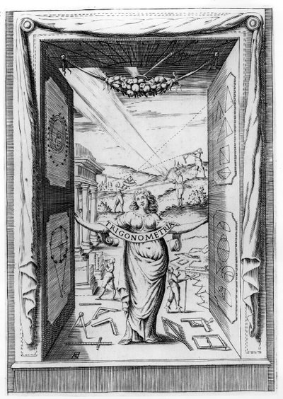 Frontispice till Trigonometria av Bonaventura Cavalieri, 1643 av Italian School