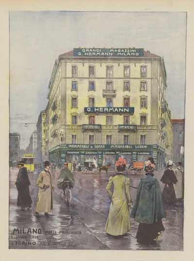 G Hermann (färg litho) av Italian School