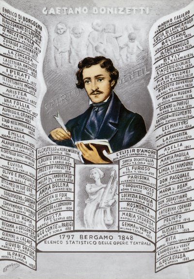 Gaetano Donizetti, italiensk kompositör (1797-1848) av Italian School