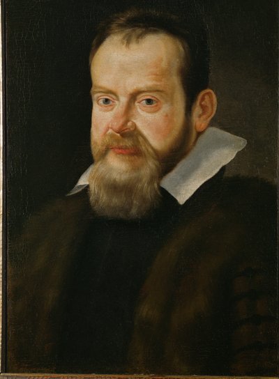 Galileo Galilei, astronom ... (målning på duk) av Italian School