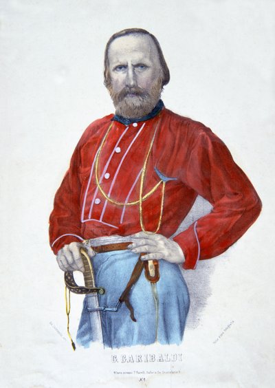 Garibaldi, illustration från The History of Italy av Italian School