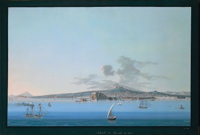 Översikt över Neapel från havet av Italian School