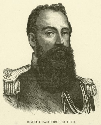 General Bartolomeo Galletti (gravyr) av Italian School