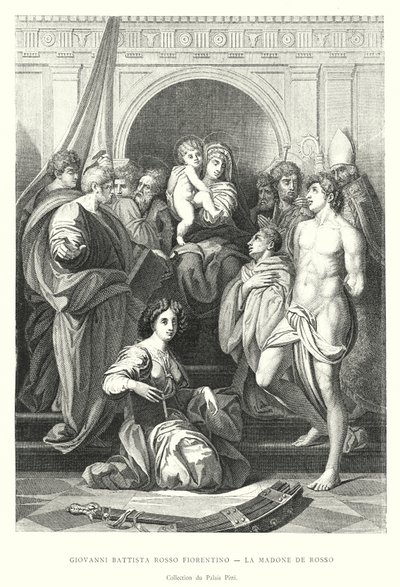 Giovanni Battista Rosso Fiorentino, La Madone de Rosso, Collection du Palais Pitti (gravyr) av Italian School