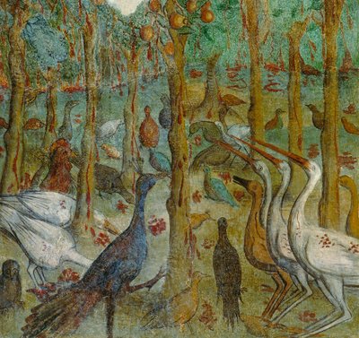 Gli alberi suderanno sangue, (Träden svettas blod), detalj i Johannes uppenbarelse av Italian School