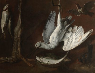 Hare, skedbill och fisk, mitten av 1600-talet av Italian School