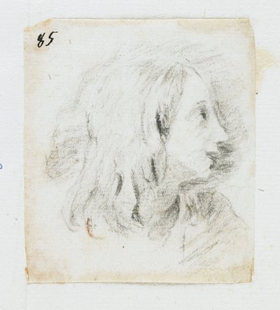 Head of a Boy in Profile (svart krita) av Italian School