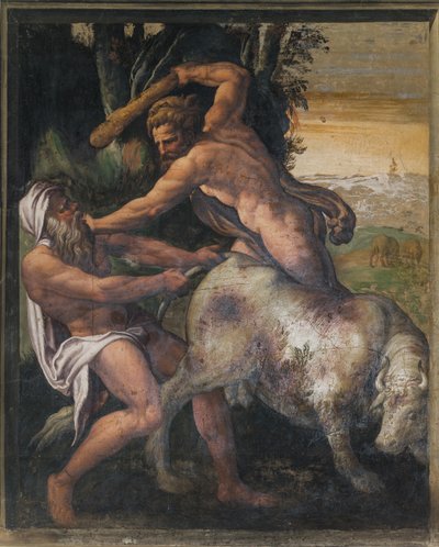 Hercules dödar den kretensiska tjuren, Yellow Room av Italian School