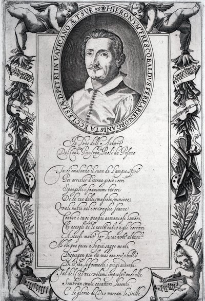 Hieronymus Frescobaldi, graverad av Christian Sas av Italian School