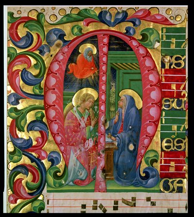 Historikert initial M som visar tillkännagivandet av Italian School
